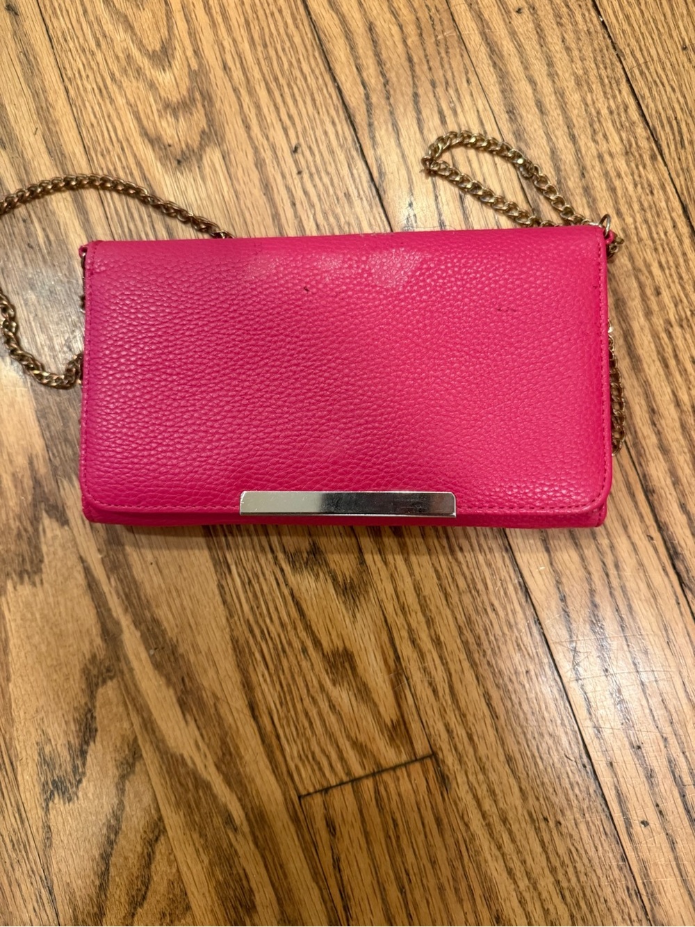 Hot Pink Chain Crossbody Wallet - Unbranded